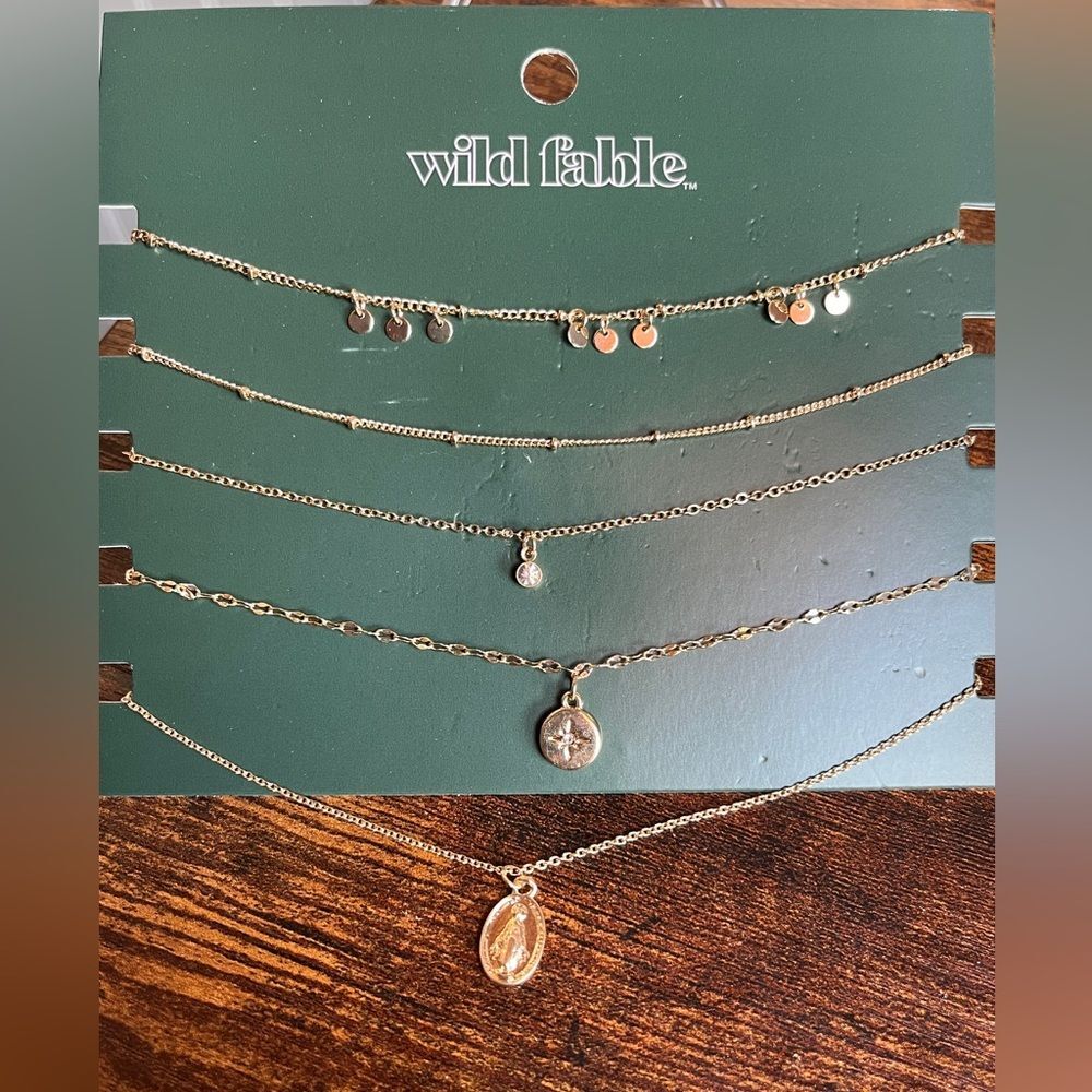 Wild Fable 5PCS Gold Necklace Set